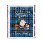 Personalized Gift Tartan Plaid Blanket Clan Ramsay Ancient With Funny Santa Snowman Reindeer Merry Christmas Fleece Blanket, Home Living Room, Plaid Blanket, Tartan Blanket, Scottish Blanket, Buffalo fleece blanket, Christmas Blanket