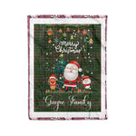 Personalized Gift Tartan Plaid Blanket Clan Gayre With Funny Santa Snowman Reindeer Merry Christmas Fleece Blanket, Christmas Blanket, Plaid Blanket, Tartan Blanket,Scottish Blanket