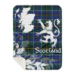 Sherpa Blanket - Tartan Blanket Thistle and Lion Scottish Clan MacInnes Modern Plaid Blanket, plaid sherpa blanket queen,purple sherpa blanket,queen sherpa blanket,queen size sherpa blanket,red sherpa blanket,scottish tartan blankets,sherpa blanket,sherpa christmas blanket