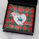 Sea Turtle Necklace Gift for My Beautiful Girlfriend Valentines Necklace Clan Dalzell Tartan Blue Turtle Necklace