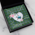 Sea Turtle Necklace Gift for My Beautiful Girlfriend Valentines Necklace Clan Davidson Modern Tartan Blue Turtle Necklace