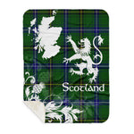 Sherpa Blanket - Tartan Blanket Thistle and Lion Scottish Clan Henderson Modern Plaid Blanket, plaid sherpa blanket queen,purple sherpa blanket,queen sherpa blanket,queen size sherpa blanket,red sherpa blanket,scottish tartan blankets,sherpa blanket,sherpa christmas blanket