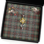 To My Beautiful Soulmate Sunflower Necklace In Your Eyes I Have Found My Home Clan Scott Brown Ancient Tartan Jewelry For Girlfriend, Tartan Sunflower Pendant Necklace, Scottish Tartan Jewelry, valentine necklace, necklace girlfriend, necklace for wife, cute necklaces for girlfriend, jewelry for girlfriend, to my soulmate necklace, to my future wife necklace
