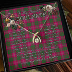 To My Beautiful Soulmate Necklace In Your Eyes I Have Found My Home Clan Crawford Modern Tartan Wishbone Dancing Necklace