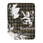 Sherpa Blanket - Tartan Blanket Thistle and Lion Scottish Clan MacKenzie Weathered Plaid Blanket, plaid sherpa blanket queen,purple sherpa blanket,queen sherpa blanket,queen size sherpa blanket,red sherpa blanket,scottish tartan blankets,sherpa blanket,sherpa christmas blanket
