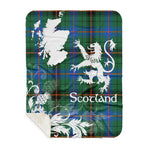 Sherpa Blanket - Tartan Blanket Thistle and Lion Scottish Clan Davidson Ancient Plaid Blanket, plaid sherpa blanket queen,purple sherpa blanket,queen sherpa blanket,queen size sherpa blanket,red sherpa blanket,scottish tartan blankets,sherpa blanket,sherpa christmas blanket