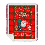 Personalized Gift Tartan Plaid Blanket Clan MacDonald of Sleat With Funny Santa Snowman Reindeer Merry Christmas Gift Sherpa Blanket, blue plaid sherpa blanket,blue tartan sherpa blanket,Buchan,buffalo plaid sherpa blanket,christmas sherpa blanket,Christmas Throw Blanket