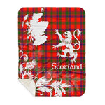 Sherpa Blanket - Tartan Blanket Thistle and Lion Scottish Clan Bain Plaid Blanket, plaid sherpa blanket queen,purple sherpa blanket,queen sherpa blanket,queen size sherpa blanket,red sherpa blanket,scottish tartan blankets,sherpa blanket,sherpa christmas blanket