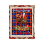 Personalized Gift Plaid Tartan Blanket Clan Anstruther With Moose Lover Xmas Gift Santa Riding Christmas Fleece Blanket