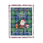 Personalized Gift Tartan Plaid Blanket Clan Sutherland Ancient With Funny Santa Snowman Reindeer Merry Christmas Fleece Blanket, Home Living Room, Plaid Blanket, Tartan Blanket, Scottish Blanket, Buffalo fleece blanket, Christmas Blanket