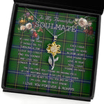 To My Beautiful Soulmate Sunflower Necklace In Your Eyes I Have Found My Home Clan Henderson Modern Tartan Jewelry For Girlfriend, Tartan Sunflower Pendant Necklace, Scottish Tartan Jewelry, valentine necklace, necklace girlfriend, necklace for wife, cute necklaces for girlfriend, jewelry for girlfriend, to my soulmate necklace, to my future wife necklace