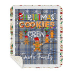 Personalized Gift Tartan Plaid Blanket Clan Tweedie With Christmas Cookie Baking Crew Christmas Gift Sherpa Blanket, tartan sherpa blanket,buffalo plaid sherpa blanket,christmas sherpa blanket,Christmas Throw Blanket,green plaid sherpa blanket,green sherpa blanket