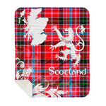 Sherpa Blanket - Tartan Blanket Thistle and Lion Scottish Clan Straiton Plaid Blanket, plaid sherpa blanket queen,purple sherpa blanket,queen sherpa blanket,queen size sherpa blanket,red sherpa blanket,scottish tartan blankets,sherpa blanket,sherpa christmas blanket