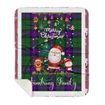Personalized Gift Tartan Plaid Blanket Clan Armstrong Hunting With Funny Santa Snowman Reindeer Merry Christmas Gift Sherpa Blanket, blue plaid sherpa blanket,blue tartan sherpa blanket,Buchan,buffalo plaid sherpa blanket,christmas sherpa blanket,Christmas Throw Blanket