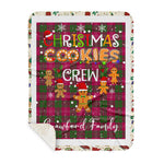 Personalized Gift Tartan Plaid Blanket Clan Crawford Modern With Christmas Cookie Baking Crew Christmas Gift Sherpa Blanket, tartan sherpa blanket,buffalo plaid sherpa blanket,christmas sherpa blanket,Christmas Throw Blanket,green plaid sherpa blanket,green sherpa blanket
