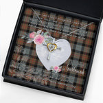 Gift For My Beautiful Girlfriend Necklace Valentine Necklace Clan Gunn Weathered Tartan Cross Dancing Necklace Scottish Tartan Jewelry