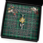 To My Beautiful Soulmate Sunflower Necklace In Your Eyes I Have Found My Home Clan Ross Hunting Modern Tartan Jewelry For Girlfriend, Tartan Sunflower Pendant Necklace, Scottish Tartan Jewelry, valentine necklace, necklace girlfriend, necklace for wife, cute necklaces for girlfriend, jewelry for girlfriend, to my soulmate necklace, to my future wife necklace