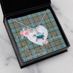 Sea Turtle Necklace Gift for My Beautiful Girlfriend Valentines Necklace Clan Paisley Tartan Blue Turtle Necklace