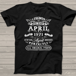 Scotstee Shop - 50th Birthday Gifts For Legends Born In April 1971 Birthday Shirt For 50th Birthday mens vintage 1971 t shirt