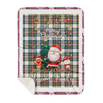 Personalized Gift Tartan Plaid Blanket Clan Stewart Dress Ancient With Funny Santa Snowman Reindeer Merry Christmas Gift Sherpa Blanket, blue plaid sherpa blanket,blue tartan sherpa blanket,Buchan,buffalo plaid sherpa blanket,christmas sherpa blanket,Christmas Throw Blanket