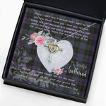 Gift For My Beautiful Girlfriend Necklace Valentine Necklace Clan Clergy Purple Tartan Cross Dancing Necklace Scottish Tartan Jewelry