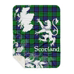 Sherpa Blanket - Tartan Blanket Thistle and Lion Scottish Clan Graham of Menteith Plaid Blanket, plaid sherpa blanket queen,purple sherpa blanket,queen sherpa blanket,queen size sherpa blanket,red sherpa blanket,scottish tartan blankets,sherpa blanket,sherpa christmas blanket