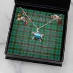 Sea Turtle Necklace To My Beautiful Soulmate Necklace In Your Eyes I Have Found My Home Clan Duncan of Sketraw Tartan Blue Turtle Necklace