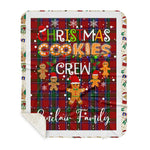 Personalized Gift Tartan Plaid Blanket Clan Sinclair With Christmas Cookie Baking Crew Christmas Gift Sherpa Blanket, tartan sherpa blanket,buffalo plaid sherpa blanket,christmas sherpa blanket,Christmas Throw Blanket,green plaid sherpa blanket,green sherpa blanket