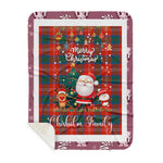 Personalized Gift Tartan Plaid Blanket Clan Chisholm Ancient With Funny Santa Snowman Reindeer Merry Christmas Gift Sherpa Blanket, blue plaid sherpa blanket,blue tartan sherpa blanket,Buchan,buffalo plaid sherpa blanket,christmas sherpa blanket,Christmas Throw Blanket