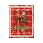 Personalized Gift Plaid Tartan Blanket Clan Duke Of Rothesay With Moose Lover Xmas Gift Santa Riding Christmas Fleece Blanket