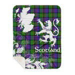 Scotstee Shop - Tartan Blanket Thistle and Lion Scottish Clan Gillon Plaid Blanket - Sherpa Blanket