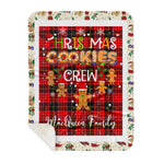 Personalized Gift Tartan Plaid Blanket Clan MacQueen With Christmas Cookie Baking Crew Christmas Gift Sherpa Blanket, tartan sherpa blanket,buffalo plaid sherpa blanket,christmas sherpa blanket,Christmas Throw Blanket,green plaid sherpa blanket,green sherpa blanket