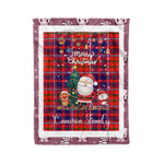 Personalized Gift Tartan Plaid Blanket Clan Cameron Of Lochiel Modern With Funny Santa Snowman Reindeer Merry Christmas Fleece Blanket, Home Living Room, Plaid Blanket, Tartan Blanket, Scottish Blanket, Buffalo fleece blanket, Christmas Blanket