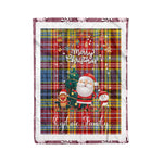 Personalized Gift Tartan Plaid Blanket Clan Ogilvie Of Airlie Ancient With Funny Santa Snowman Reindeer Merry Christmas Fleece Blanket, Home Living Room, Plaid Blanket, Tartan Blanket, Scottish Blanket, Buffalo fleece blanket, Christmas Blanket