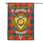 House Flag - Chisholm Ancient Irish Shield Celtic Cross Tartan Garden Flag St Patrick's Day Garden Flag