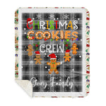 Personalized Gift Tartan Plaid Blanket Clan Grey Douglas With Christmas Cookie Baking Crew Christmas Gift Sherpa Blanket, tartan sherpa blanket,buffalo plaid sherpa blanket,christmas sherpa blanket,Christmas Throw Blanket,green plaid sherpa blanket,green sherpa blanket