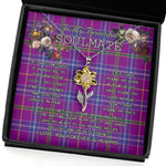 To My Beautiful Soulmate Sunflower Necklace In Your Eyes I Have Found My Home Clan Jackson Tartan Jewelry For Girlfriend, Tartan Sunflower Pendant Necklace, Scottish Tartan Jewelry, valentine necklace, necklace girlfriend, necklace for wife, cute necklaces for girlfriend, jewelry for girlfriend, to my soulmate necklace, to my future wife necklace