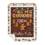 Personalized Gift Tartan Plaid Blanket Clan MacAlister Ancient With Christmas Cookie Baking Crew Christmas Gift Sherpa Blanket, tartan sherpa blanket,buffalo plaid sherpa blanket,christmas sherpa blanket,Christmas Throw Blanket,green plaid sherpa blanket,green sherpa blanket