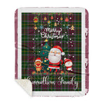 Personalized Gift Tartan Plaid Blanket Clan Carruthers With Funny Santa Snowman Reindeer Merry Christmas Gift Sherpa Blanket, blue plaid sherpa blanket,blue tartan sherpa blanket,Buchan,buffalo plaid sherpa blanket,christmas sherpa blanket,Christmas Throw Blanket