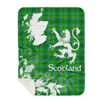 Sherpa Blanket - Tartan Blanket Thistle and Lion Scottish Clan Cranstoun Ancient Plaid Blanket, plaid sherpa blanket queen,purple sherpa blanket,queen sherpa blanket,queen size sherpa blanket,red sherpa blanket,scottish tartan blankets,sherpa blanket,sherpa christmas blanket