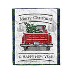 Tartan Blanket Vintage Red Truck with Christmas Tree Family Scottish Clan Marjoribanks Modern plaid blanket, red plaid blanket, buffalo plaid blanket, green plaid blanket, plaid fleece blanket, blue plaid blanket, red tartan blanket, tartan plaid blanket, black and white plaid blanket, , christmas plaid blanket, orange plaid blanket, tartan plaid throw blanket, pink plaid blanket, brown plaid blanket, buffalo check blanket