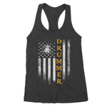 Vintage USA Drummer American Flag Drums Patriotic Cool Gift Women's Tank Top - Scotstee Shop