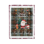 Personalized Gift Tartan Plaid Blanket Clan MacLeod Of Harris Weathered With Funny Santa Snowman Reindeer Merry Christmas Fleece Blanket, Home Living Room, Plaid Blanket, Tartan Blanket, Scottish Blanket, Buffalo fleece blanket, Christmas Blanket
