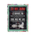 Scotstee Shop - Personalized gift letter to my Man to my Husband funny quotes gift for husband Father Day Gifts fleece blanket