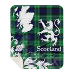 Sherpa Blanket - Tartan Blanket Thistle and Lion Scottish Clan Abercrombie Plaid Blanket, plaid sherpa blanket queen,purple sherpa blanket,queen sherpa blanket,queen size sherpa blanket,red sherpa blanket,scottish tartan blankets,sherpa blanket,sherpa christmas blanket