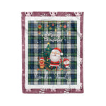 Personalized Gift Tartan Plaid Blanket Clan Gordon Dress Ancient With Funny Santa Snowman Reindeer Merry Christmas Fleece Blanket, Christmas Blanket, Plaid Blanket, Tartan Blanket,Scottish Blanket