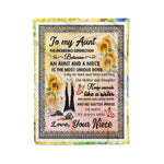 Scotstee Shop - Personalized Gift To My Aunt Gift, Sunflower Gift From Niece Lovely Letter Present Fleece Blanket