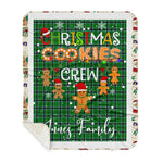 Personalized Gift Tartan Plaid Blanket Clan Innes Hunting With Christmas Cookie Baking Crew Christmas Gift Sherpa Blanket, tartan sherpa blanket,buffalo plaid sherpa blanket,christmas sherpa blanket,Christmas Throw Blanket,green plaid sherpa blanket,green sherpa blanket