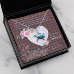 Sea Turtle Necklace Gift for My Beautiful Girlfriend Valentines Necklace Clan Fraser of Lovat Tartan Blue Turtle Necklace
