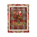 Personalized Gift Plaid Tartan Blanket Clan Davidson Dress Dancers With Moose Lover Xmas Gift Santa Riding Christmas Fleece Blanket
